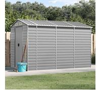 vidaXL Abri de Jardin, Cabane à Outils avec Poignées, Remise à Outils avec Toit Inclinable, Abri de Rangement Patio, Gris 3188244