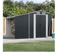 vidaXL Abri de jardin Cabane à outils Acier galvanisé Toit inclinable Anthracite 277×192,5×179 cm