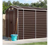 vidaXL Abri de jardin 191×555×198 cm Marron Acier galvanisé