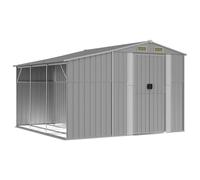 vidaXL Abri de Jardin, Cabane à Outils avec Poignées, Remise à Outils avec Toit Inclinable, Abri de Rangement Terrasse, Gris 277x279x179 cm Acier Galvanisé