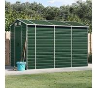 vidaXL Abri de Jardin, Cabane à Outils avec Poignées, Remise à Outils avec Toit Inclinable, Abri de Rangement Terrasse, Vert 3188233 Vert G