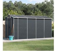 vidaXL Abri de jardin Anthracite 191x385x198 cm Acier galvanisé avec protection d'angle gris