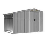 vidaXL Abri de Jardin, Cabane à Outils avec Poignées, Remise à Outils avec Toit Inclinable, Abri de Rangement Terrasse, Gris