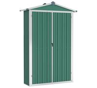 vidaXL Abri de Jardin Cabane Maison de Stockage Remise d'Extérieur Hangar de Stockage d'Outils Vert 116x45x175 cm Acier Galvanisé