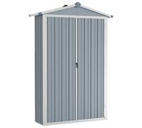 vidaXL Abri de jardin Cabane à outils Gris 116x45x175 cm Acier galvanisé