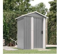 vidaXL Abri de jardin 316234 - Acier galvanisé Gris 126×97,5×177 cm, rangement pour outils