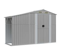 vidaXL Abri de jardin 277 x 93 x 179 cm en acier galvanisé gris - toit incliné, double ventilation