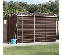 Vidaxl Abri De Jardin Marron 191x300x198 Cm Acier Galvanisé