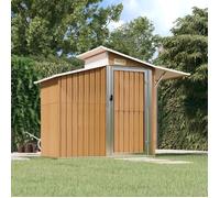 vidaXL Abri de jardin Marron 270x130x208,5 cm Acier galvanisé, rangement de jardin pour les outils, rangement pour outils 316245