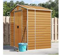 vidaXL Abri de jardin marron clair 191x130x198 cm acier galvanisé, rangement de jardin, abri à outils de jardin 3188275