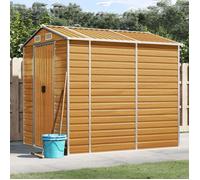 vidaXL Abri de jardin marron clair 191x215x198 cm acier galvanisé, rangement de jardin, abri à outils de jardin 3188276