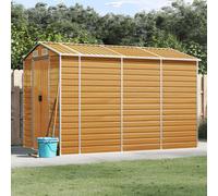 Vidaxl Abri De Jardin Marron Clair 191x300x198 Cm Acier Galvanisé