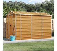 vidaXL Abri de jardin marron clair 191x300x198 cm acier galvanisé, rangement de jardin, abri à outils de jardin 3188277