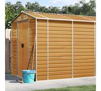 Abri de jardin marron clair 191x470x198 cm acier galvanisé