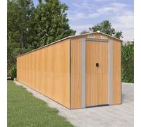 vidaXL Abri de jardin Marron clair 192x1021x223 cm Acier galvanisé 3147481 Marron G