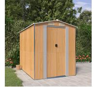 Vidaxl Abri De Jardin Marron Clair 192x274x223 Cm Acier Galvanisé