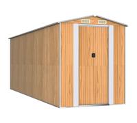 Vidaxl Abri De Jardin Marron Clair 192x523x223 Cm Acier Galvanisé