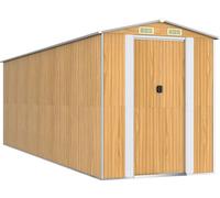 Vidaxl Abri De Jardin Marron Clair 192x606x223 Cm Acier Galvanisé