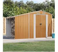 vidaXL Abri de jardin 3188298 – Cabane à outils avec poignées, toit inclinable, Marron clair