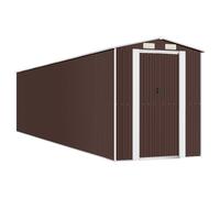Vidaxl Abri De Jardin Marron Foncé 192x855x223 Cm Acier Galvanisé