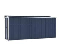vidaXL Abri de Jardin Mural Abri de Rangement d'Outils Rangement d'Equipement de Jardin Extérieur Cour Anthracite 118x382x178 cm Acier