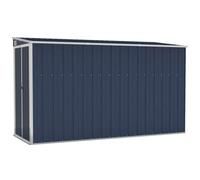 vidaXL Abri de Jardin Mural Abri de Rangement d'Outils Rangement d'Equipement de Jardin Extérieur Cour Anthracite 118x288x178 cm Acier
