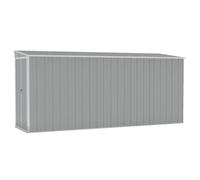 vidaXL Abri de Jardin Mural Abri de Rangement d'Outils Rangement d'Equipement de Jardin Extérieur Gris 118x382x178 cm Acier Galvanisé
