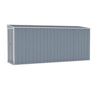 vidaXL Abri de Jardin Mural Abri de Rangement d'Outils Rangement d'Equipement de Jardin Extérieur Gris 118x382x178 cm Acier Galvanisé