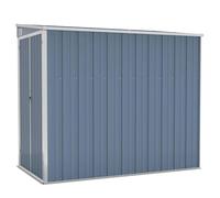 vidaXL Abri de Jardin Mural Abri de Rangement d'Outils Rangement d'Equipement de Jardin Extérieur Gris 118x194x178 cm Acier Galvanisé