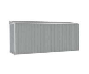 vidaXL Abri de Jardin Mural Abri de Rangement d'Outils Rangement d'Equipement de Jardin Extérieur Gris 118x382x178 cm Acier Galvanisé