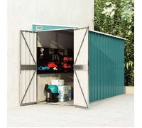 vidaXL Abri de Jardin Mural Abri de Rangement d'Outils Rangement d'Equipement de Jardin Extérieur Vert 118x288x178 cm Acier 316225