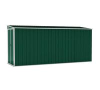 vidaXL Abri de Jardin Mural Abri de Rangement d'Outils Rangement d'Equipement de Jardin Extérieur Vert 118x382x178 cm Acier Galvanisé
