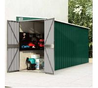 vidaXL Abri de Jardin Mural Abri de Rangement d'Outils Rangement d'Equipement de Jardin Extérieur Vert 118x382x178 cm Acier 316229
