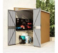 vidaXL Abri de jardin mural de rangement d'outils extérieur Marron 118x194x178 cm 316224