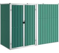 vidaXL Abri de jardin vert 225x89x161 cm Acier galvanisé
