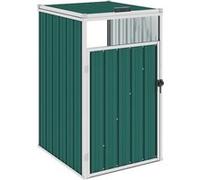 vidaXL Abri de Poubelle Boîte de Rangement Cache-poubelle Hangar à Poubelles Abri de Rangement Jardin Extérieur Vert 72x81x121 cm Acier Vert G