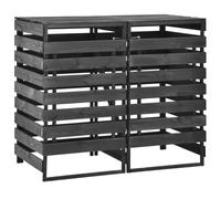 Vidaxl Abri De Poubelle Double 140x75x121 Cm Bois De Pin Massif Peint