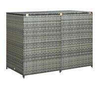 vidaXL Abri de Poubelle Double Hangar pour Poubelle Cache-poubelles Jardin Extérieur Durable Résistant Résine Tressée Anthracite 148x77x111cm