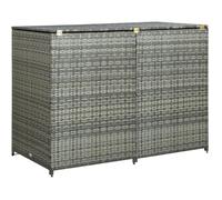 vidaXL Abri de poubelle double Résine tressée Anthracite 148x77x111cm