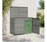 vidaXL Abri de poubelle double Résine tressée Anthracite 148x77x111cm