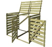 vidaXL Abri pour poubelle double 240 L Bois imprégné 42270