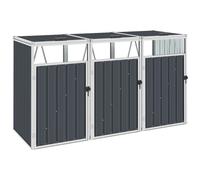 Vidaxl Abri De Poubelle Triple Anthracite 213x81x121 Cm Acier