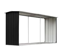 vidaXL Abri de Stockage à Bois Abri de Chauffage de Bois Abri de Jardin Rangement Extérieur Durable Acier Galvanisé 330x92x153 cm Anthracite