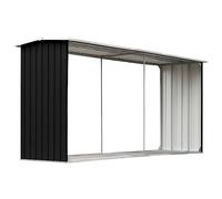 vidaXL Abri de Stockage à Bois Abri de Chauffage de Bois Abri de Jardin Rangement Extérieur Durable Acier Galvanisé 330x92x153 cm Anthracite