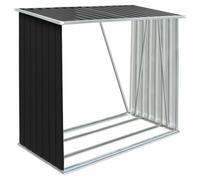 vidaXL Abri de Stockage de Bois Abri de Chauffage de Bois Abri de Jardin Rangement Extérieur Durable Acier Galvanisé 163x83x154 cm Anthracite