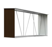 vidaXL Abri de Stockage de Bois Abri de Chauffage de Bois Abri de Jardin Rangement Extérieur Durable Acier Galvanisé 330x84x152 cm Marron