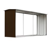 Abri De Stockage De Bois Acier Galvanisé 330x92x153 Cm Marron Multicolore
