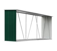 vidaXL Abri de Stockage de Bois Abri de Chauffage de Bois Abri de Jardin Rangement Extérieur Durable Acier Galvanisé 330x84x152 cm Vert