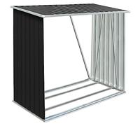 vidaXL Abri de Stockage de Bois Abri de Chauffage de Bois Abri de Jardin Rangement Extérieur Durable Acier Galvanisé 163x83x154 cm Anthracite