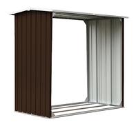vidaXL Abri de stockage de bois durable en acier galvanisé 172x91x154 cm Marron